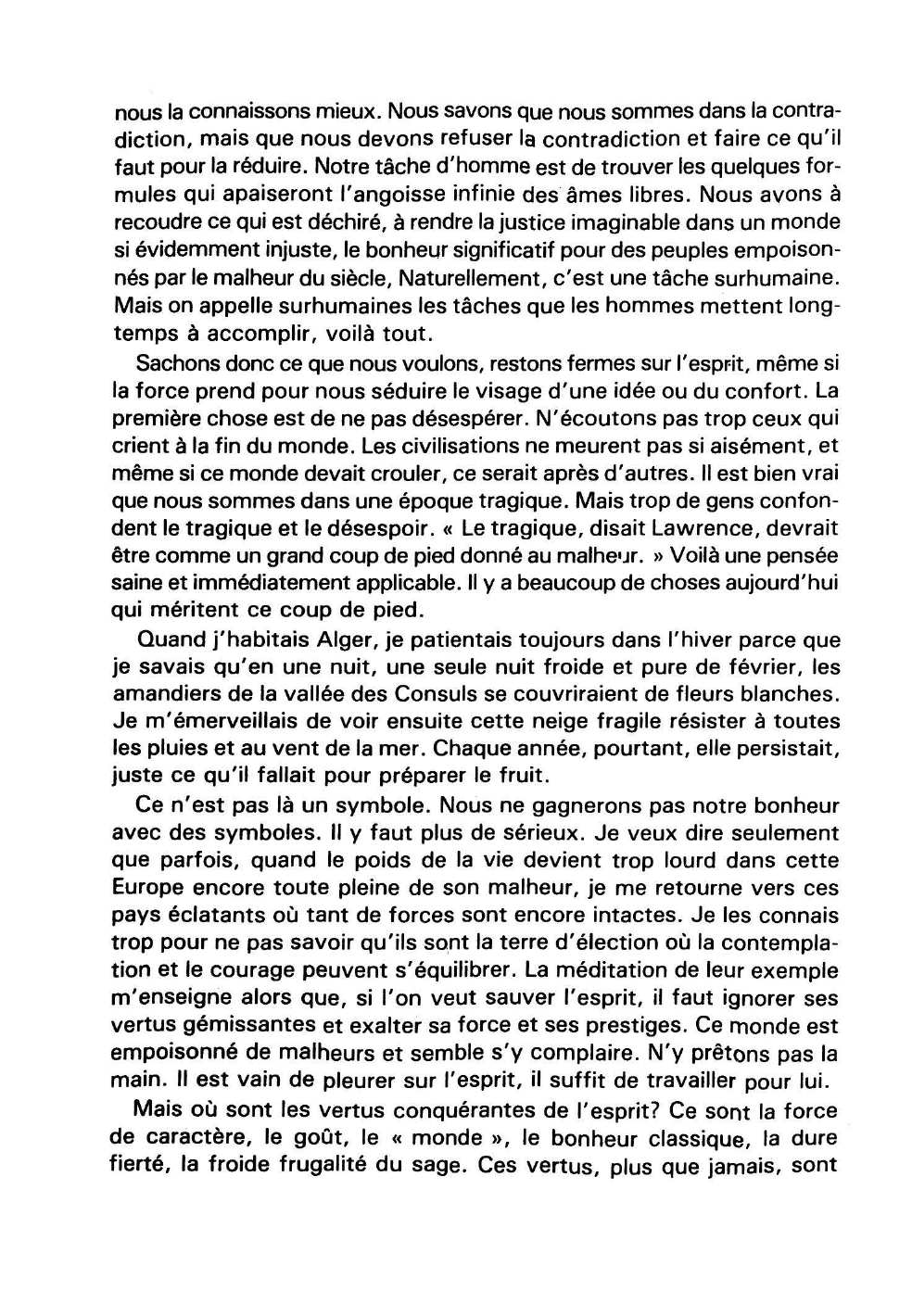 Prévisualisation du document A. CAMUS, 1940, Les amandiers, La Pléiade, Gallimard