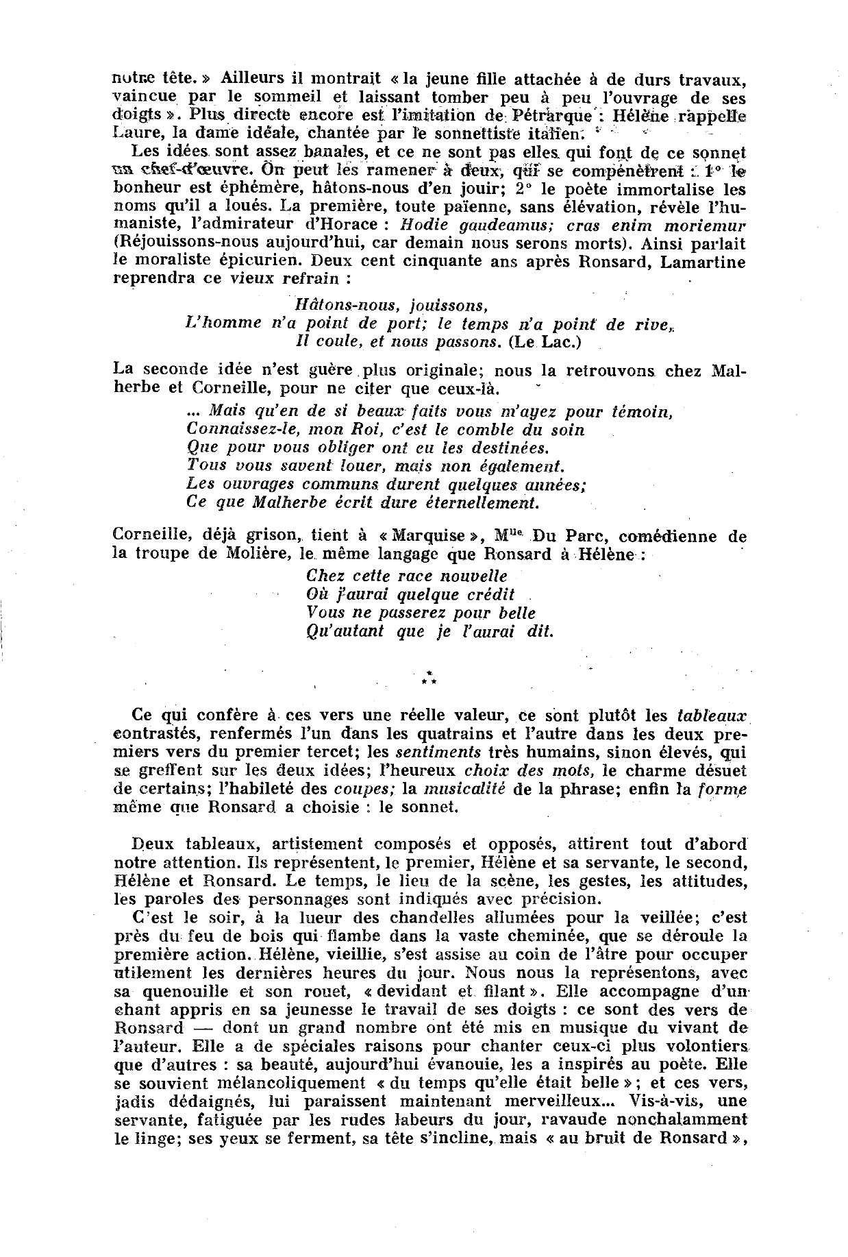 Prévisualisation du document A Hélène de PIERRE DE RONSARD (commentaire)