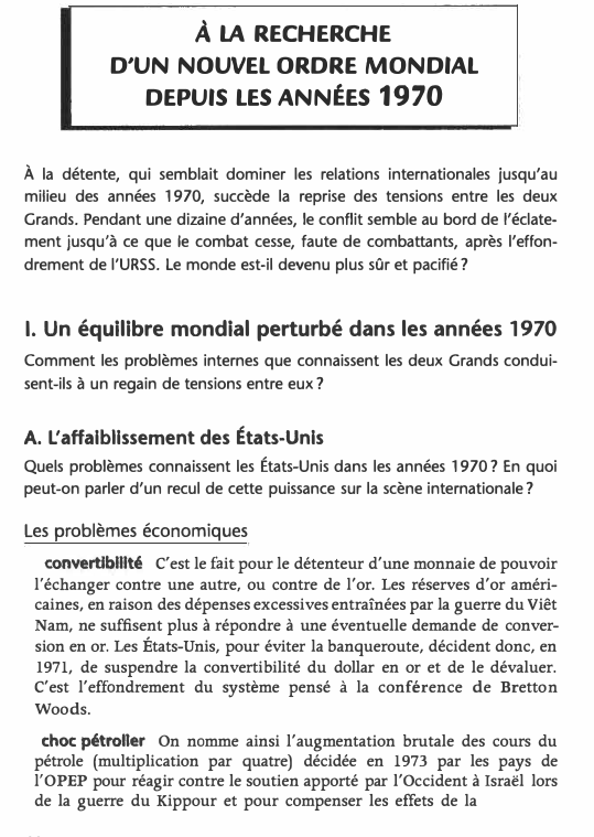 Prévisualisation du document À LA RECHERCHE D·UN NOUVEL ORDRE MONDIAL DEPUIS LES ANNÉES 1970
