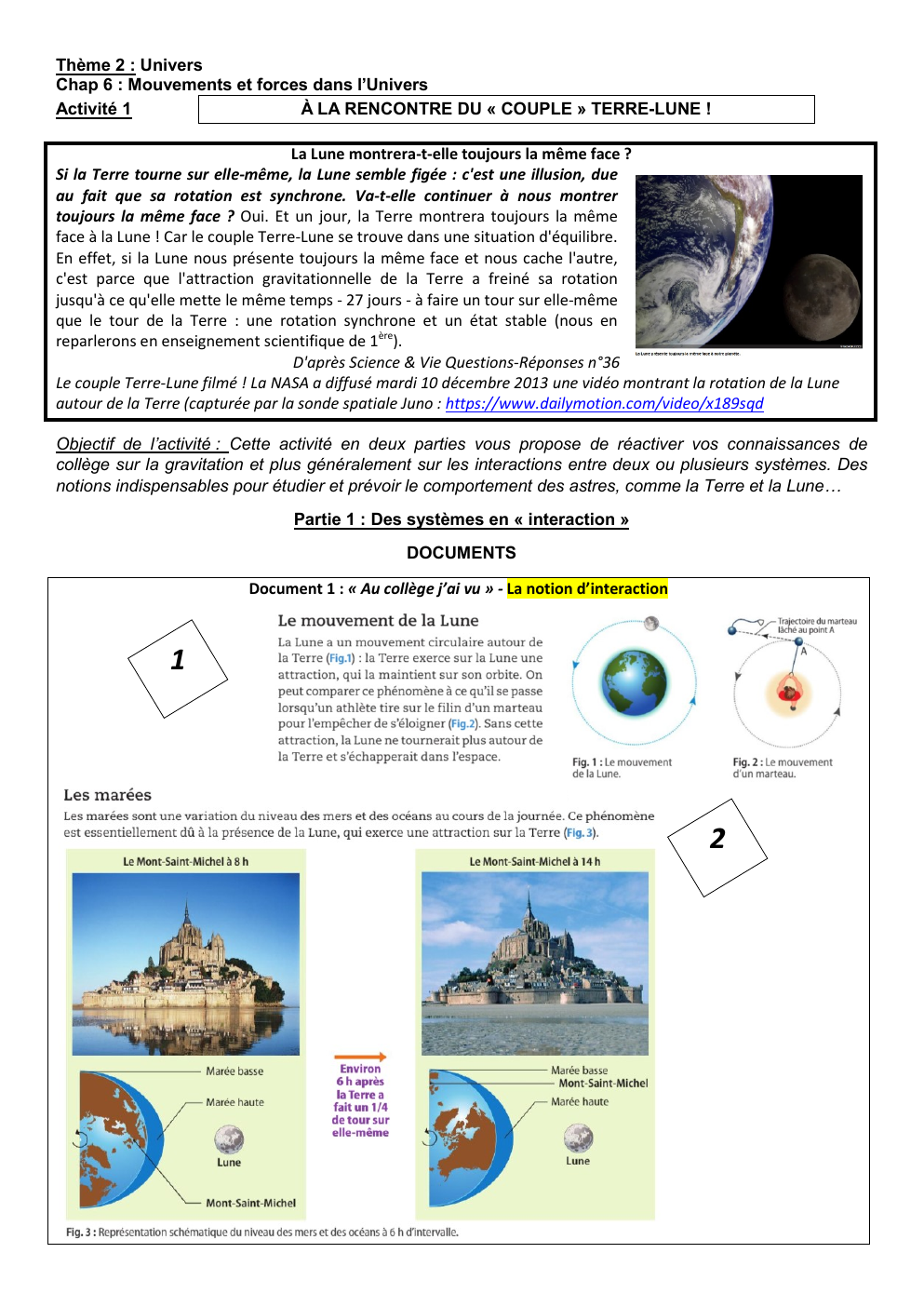 Prévisualisation du document À la rencontre du « couple » terre-lune