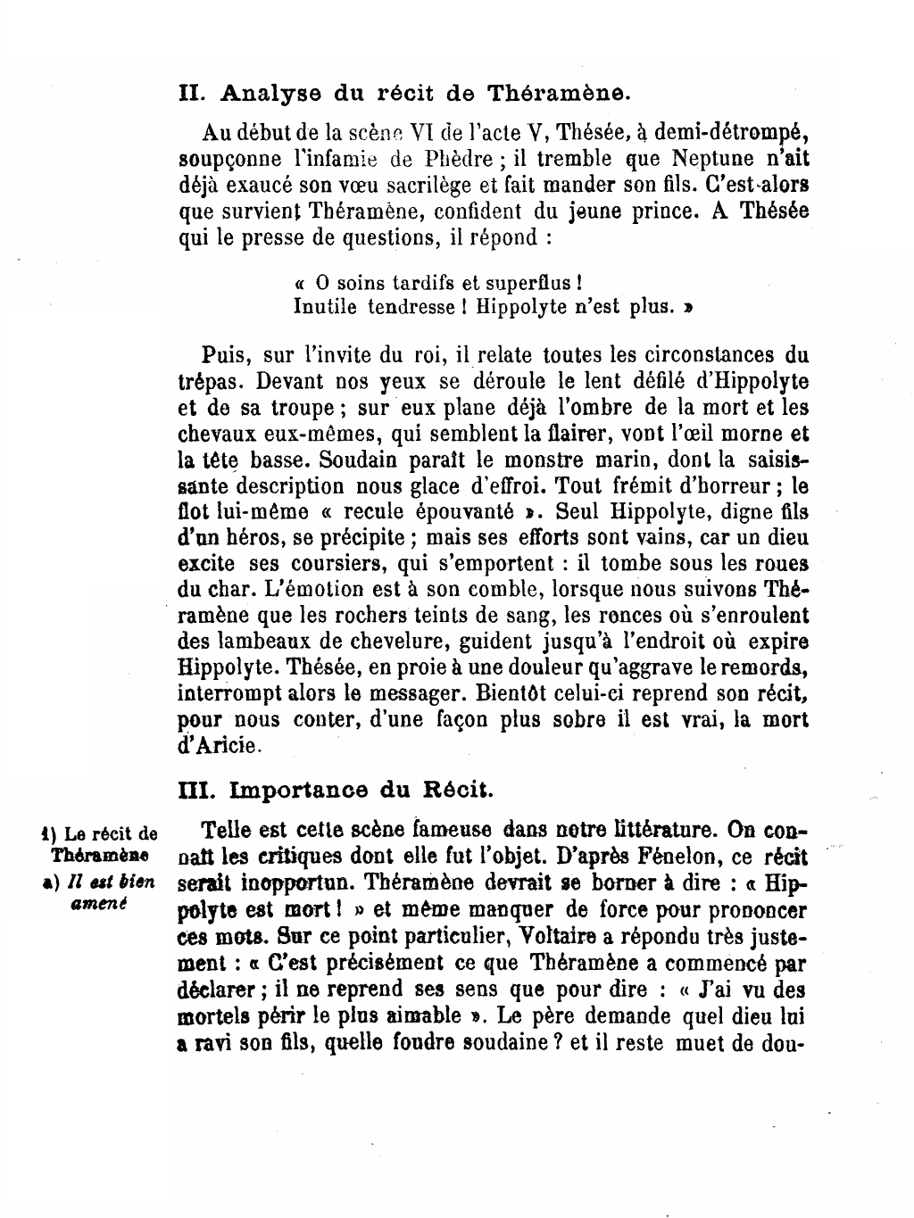 Prévisualisation du document A propos d'un récit tragique, choisi dans les tragédies que vous connaissez le mieux, montrer l'importance et les caractères des récits dans la tragédie classique