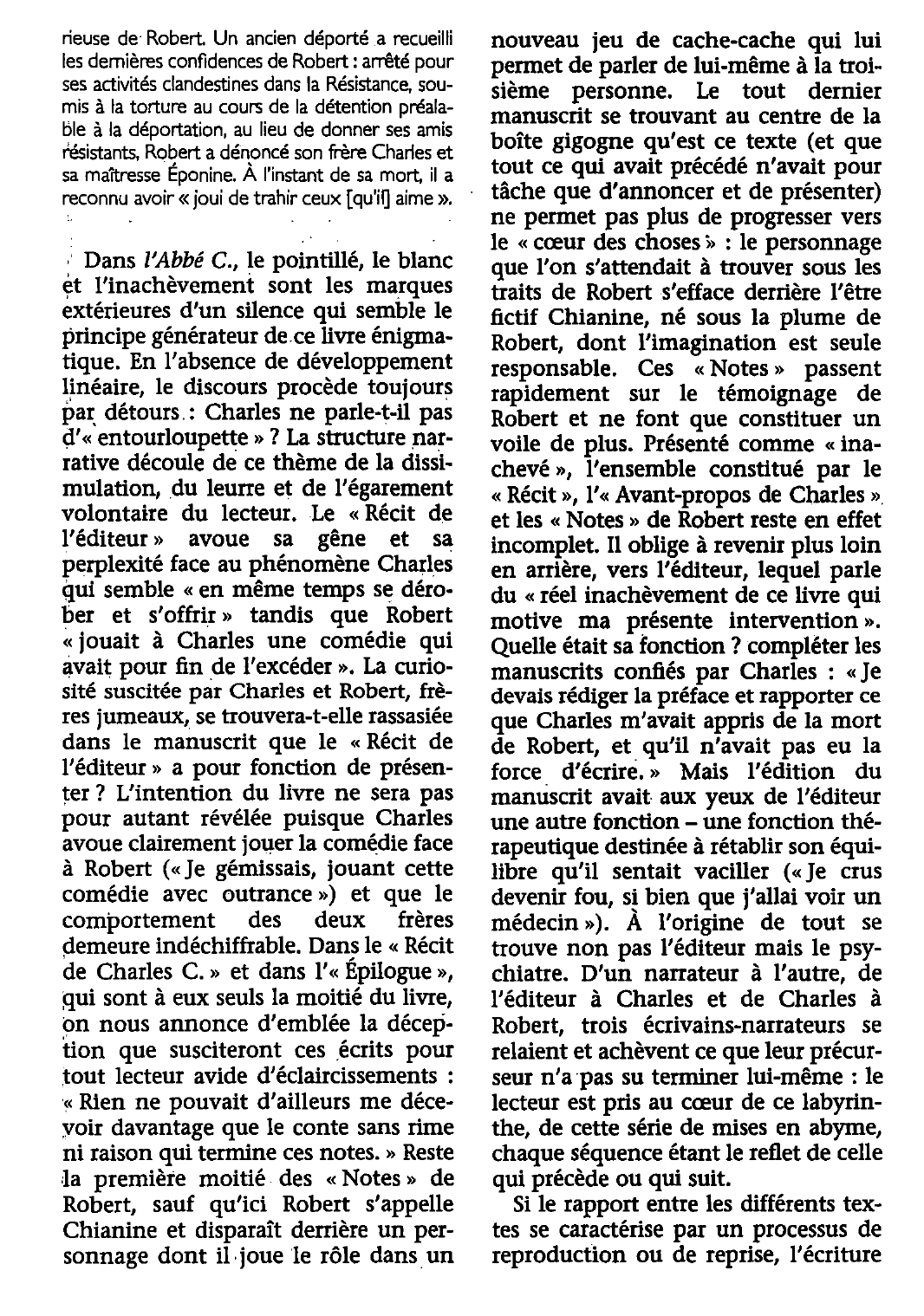 Prévisualisation du document Abbé C de Georges Bataille (fiche de lecture critique)