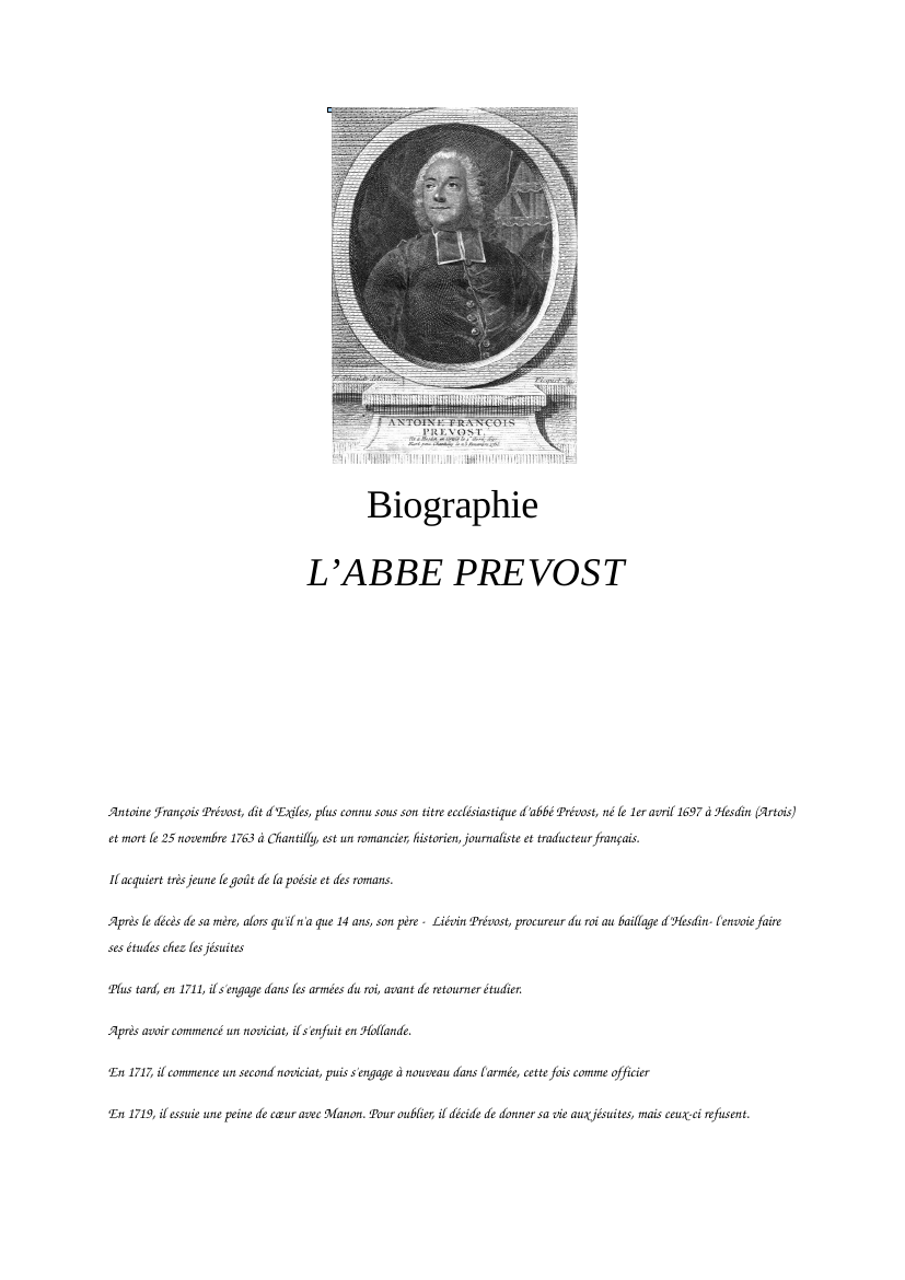 Prévisualisation du document Abbé Prévost