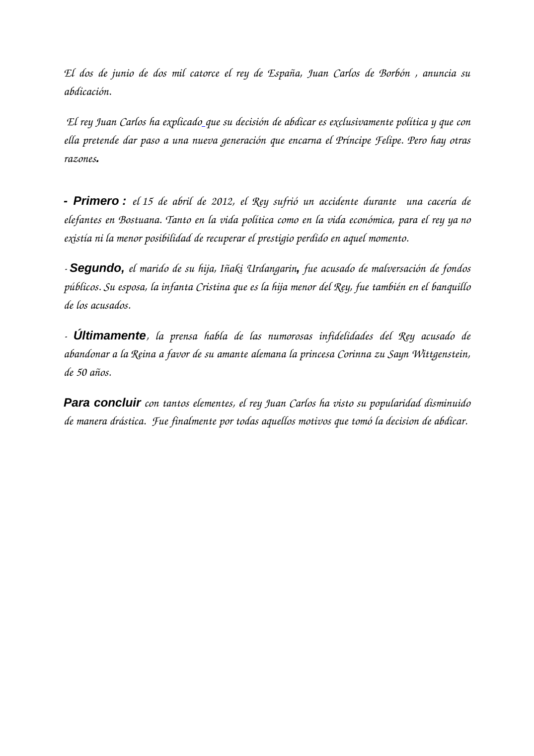 Prévisualisation du document Abdication du roi d&#8217;Espagne (en espagnol)