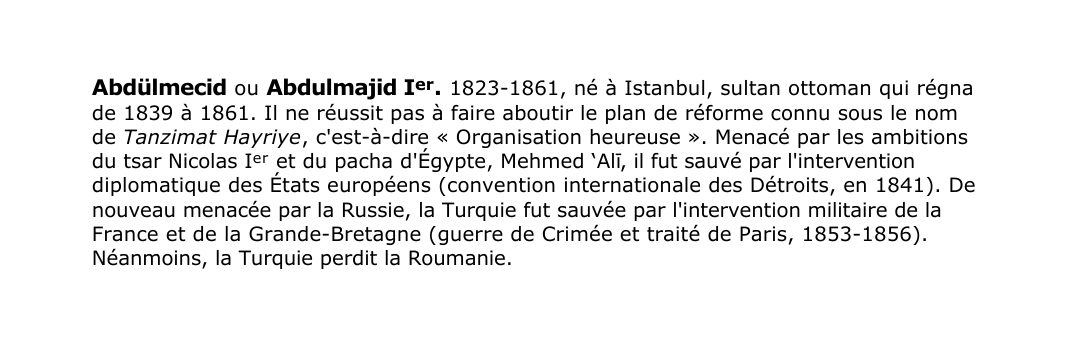 Prévisualisation du document Abdülmecid ou Abdulmajid Ier.