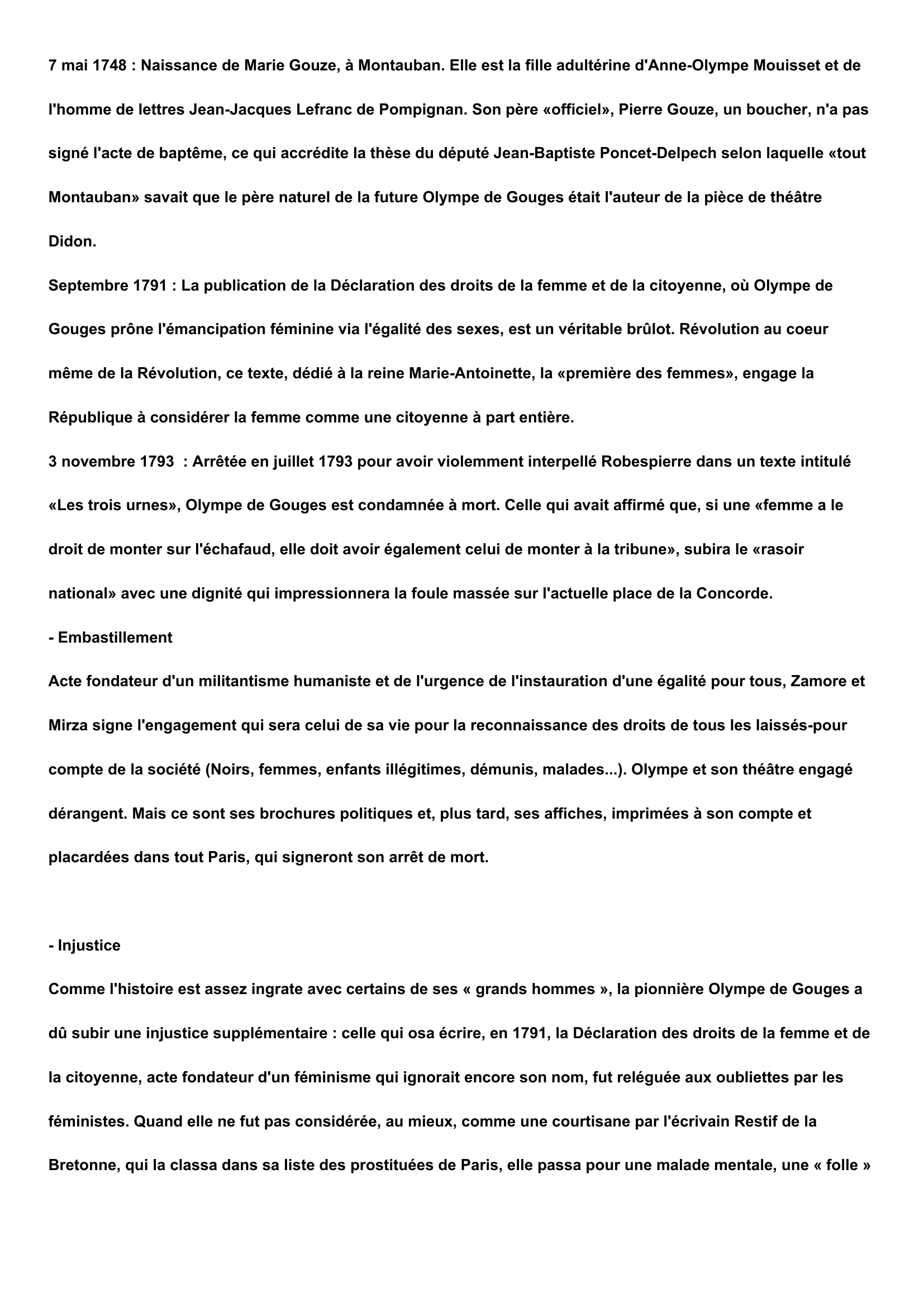 Prévisualisation du document Abécédaire d'Olympe de Gouges