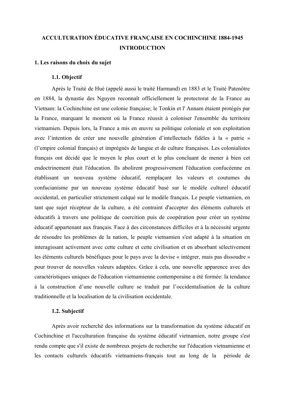Prévisualisation du document ACCULTURATION ÉDUCATIVE FRANÇAISE EN COCHINCHINE 1884-1945