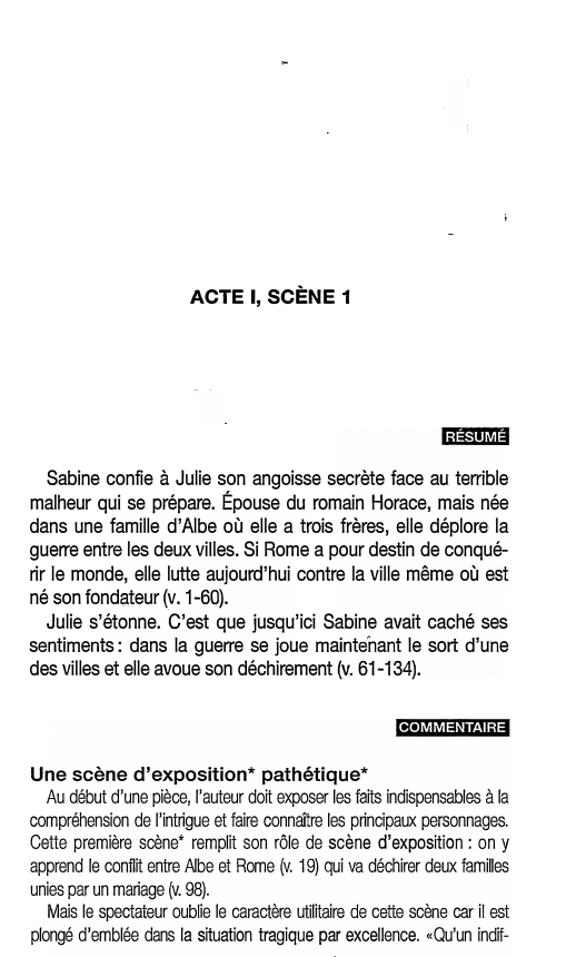 Prévisualisation du document ACTE I, SCÈNE 1: HORACE de Corneille