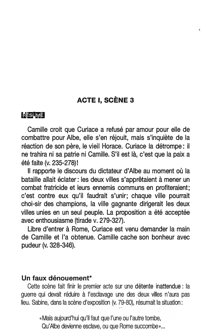 Prévisualisation du document ACTE I, SCÈNE 3: HORACE de Corneille