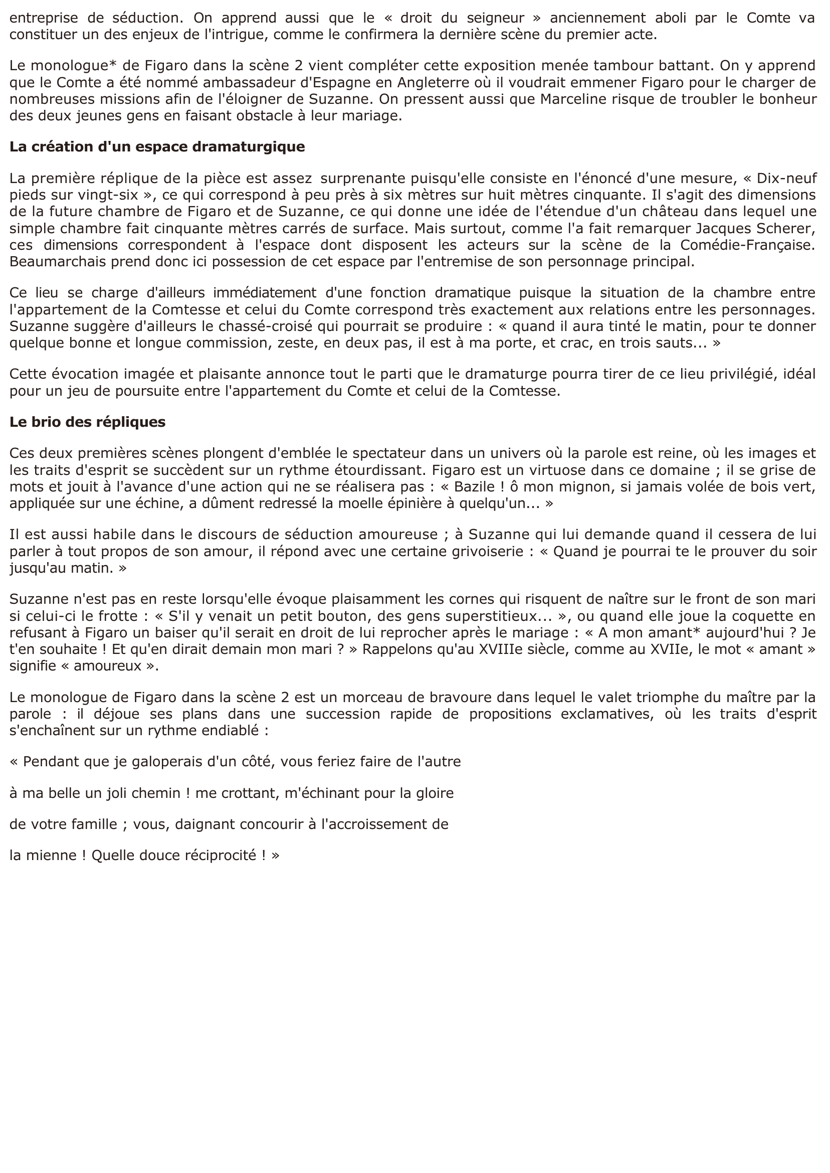 Prévisualisation du document ACTE I, SCÈNES 1 - 2 - Le mariage de Figaro (Beaumarchais)