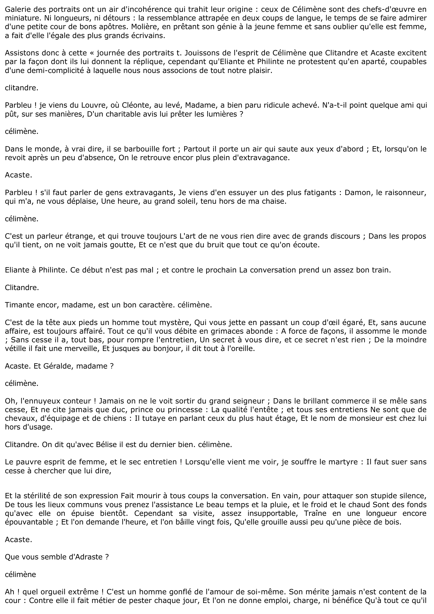 Prévisualisation du document ACTE II Le Salon de Célimène - Le Misanthrope de Molière