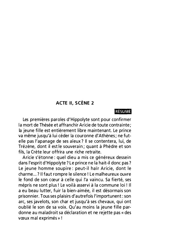 Prévisualisation du document Acte II, Scène 2 de Phèdre de Jean Racine (résumé et commentaire)