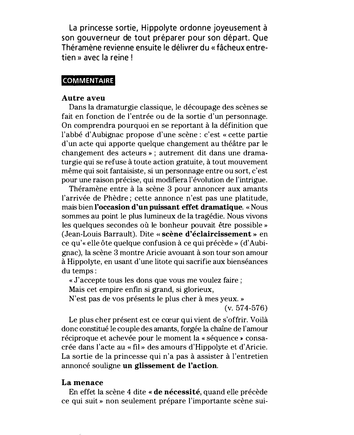 Prévisualisation du document Acte II, scène 3 et 4 de Phèdre de Jean Racine (résumé et commentaire)