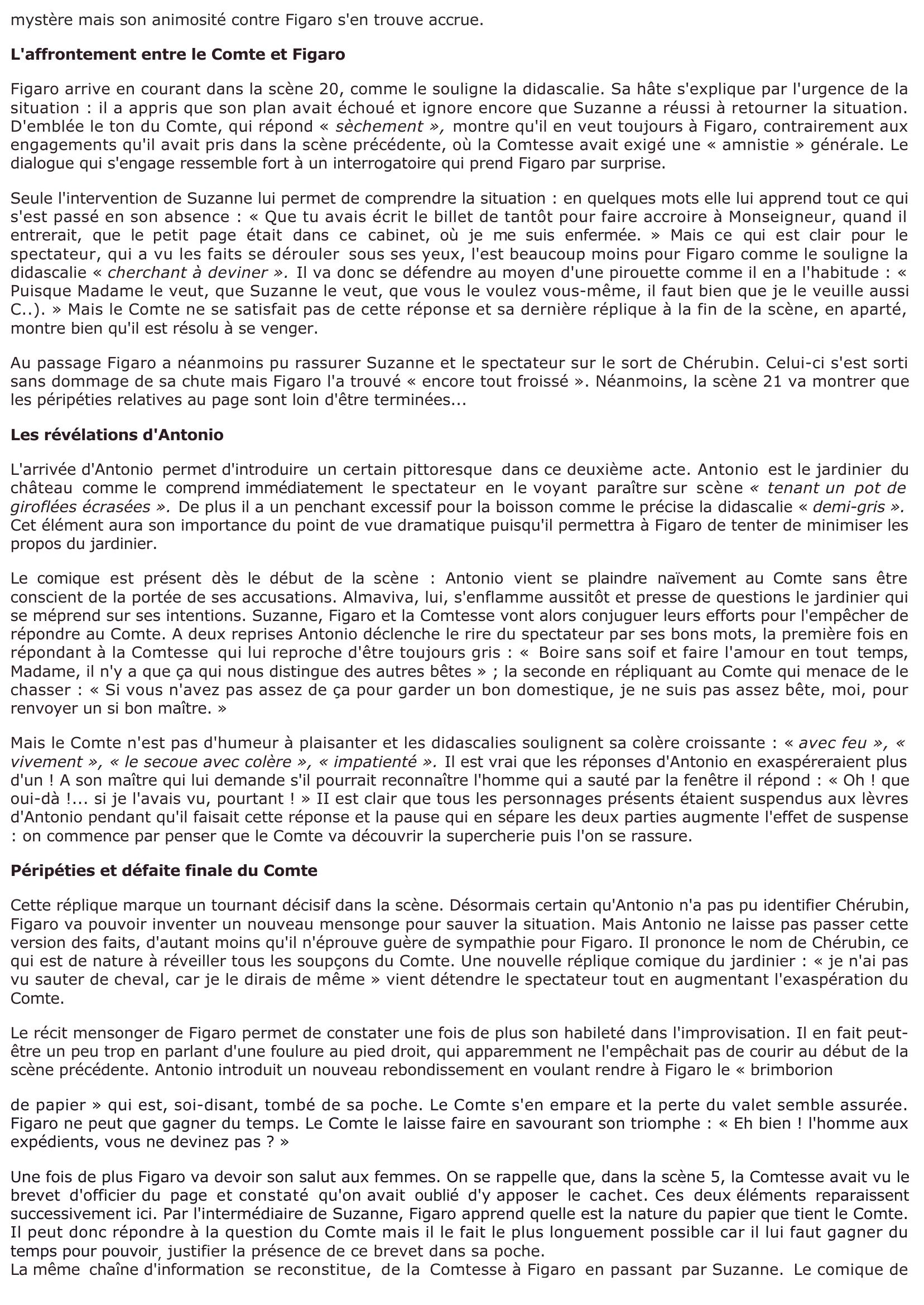 Prévisualisation du document ACTE II - SCÈNES 22-23  - Le mariage de Figaro de Beaumarchais (commentaire)