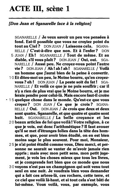 Prévisualisation du document ACTE III, scène 1: Commentaire - Dom Juan de Molière