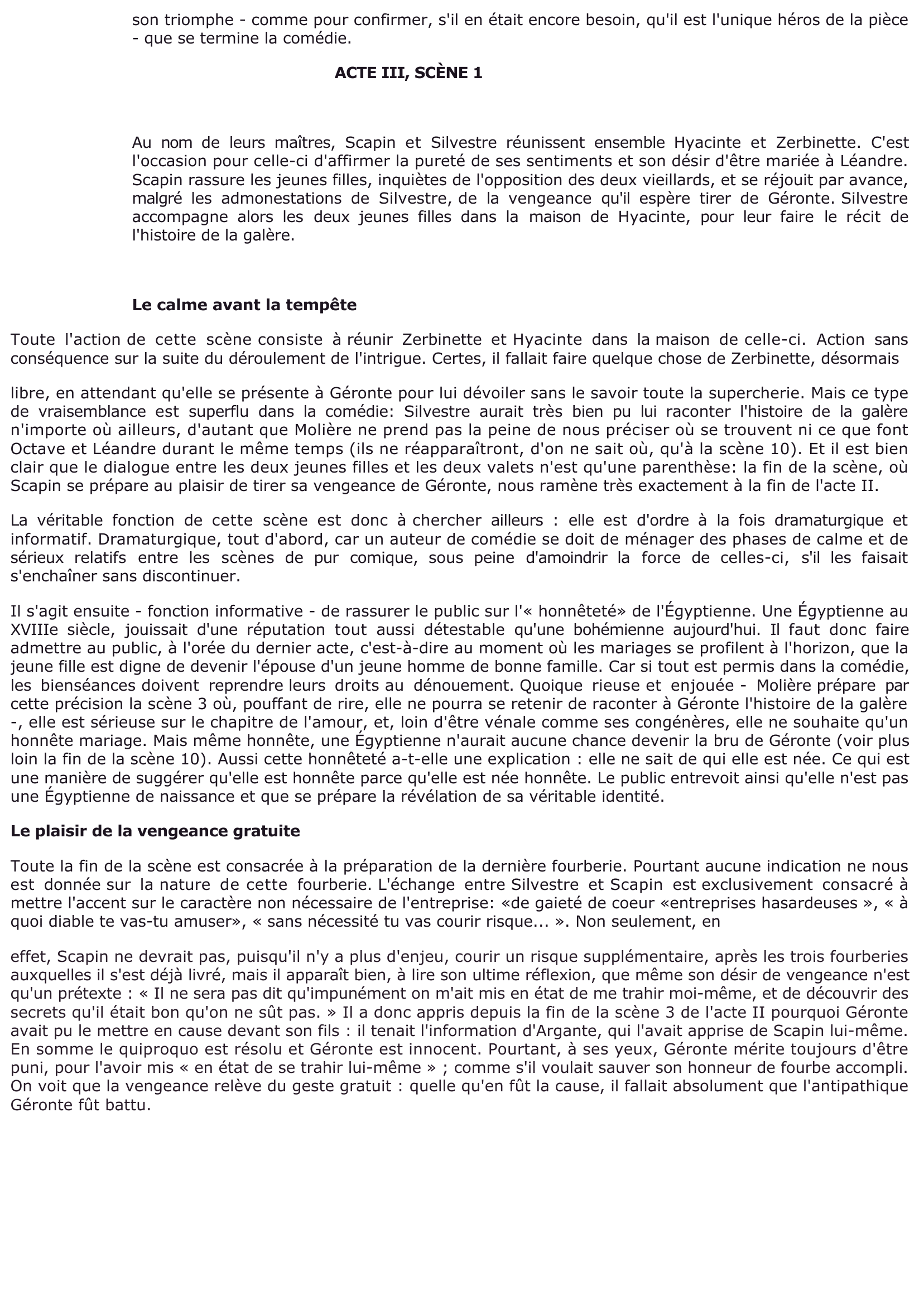 Prévisualisation du document ACTE III, SCÈNE 1 (Fourberies de Scapin de Molière)