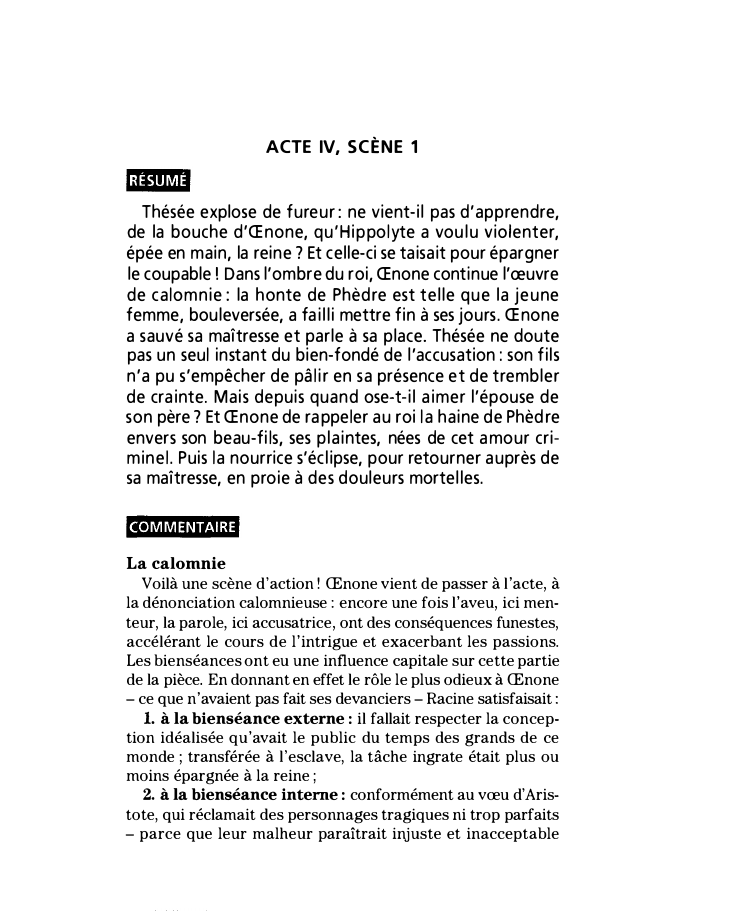 Prévisualisation du document Acte IV, scène 1 de Phèdre de Jean Racine (résumé et commentaire)