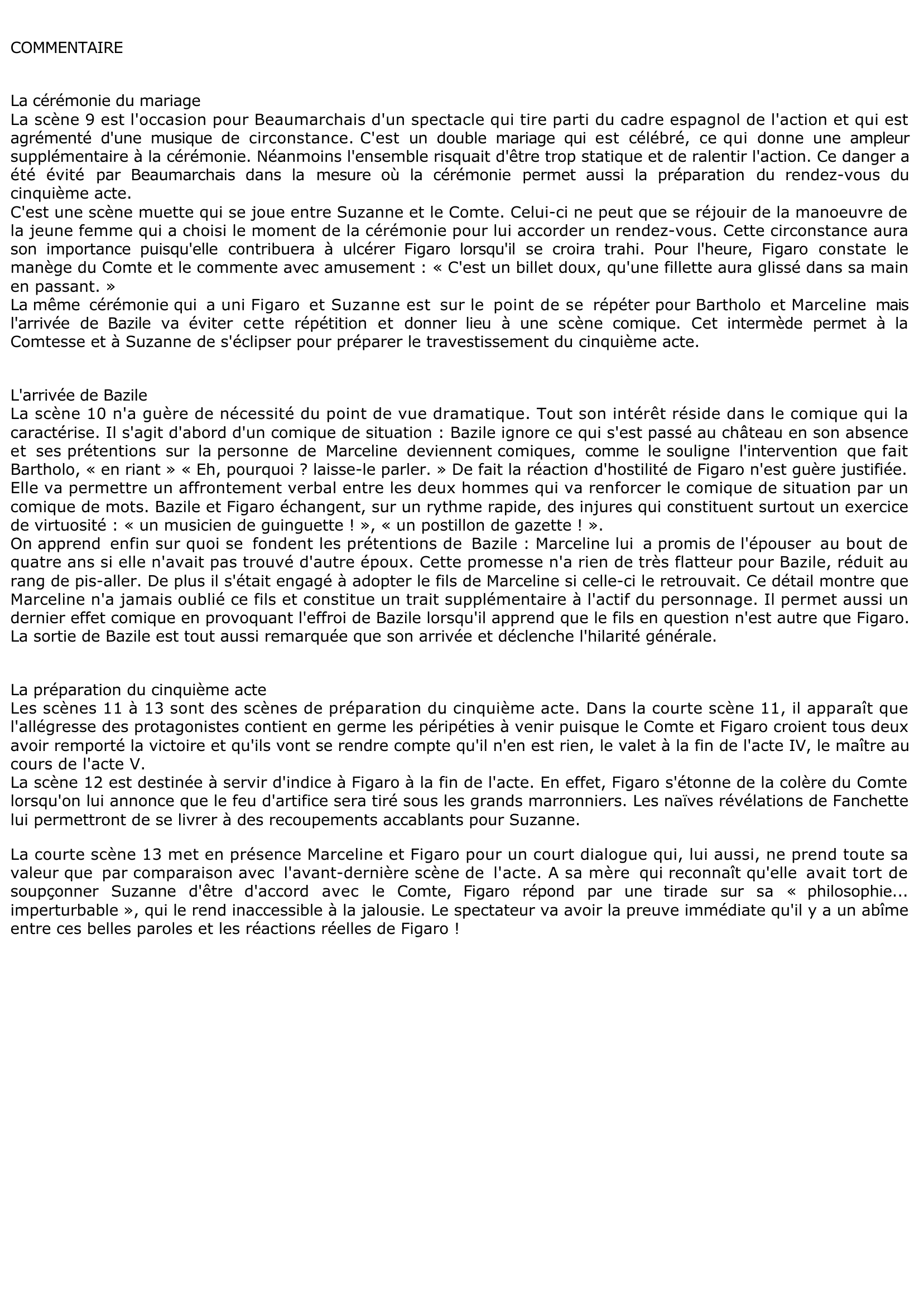 Prévisualisation du document ACTE IV, SCÈNES 14-16: Le mariage de Figaro de Beaumarchais (commentaire)