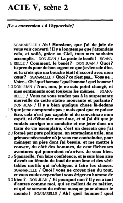 Prévisualisation du document ACTE V, scène 2: Commentaire - Dom Juan de Molière