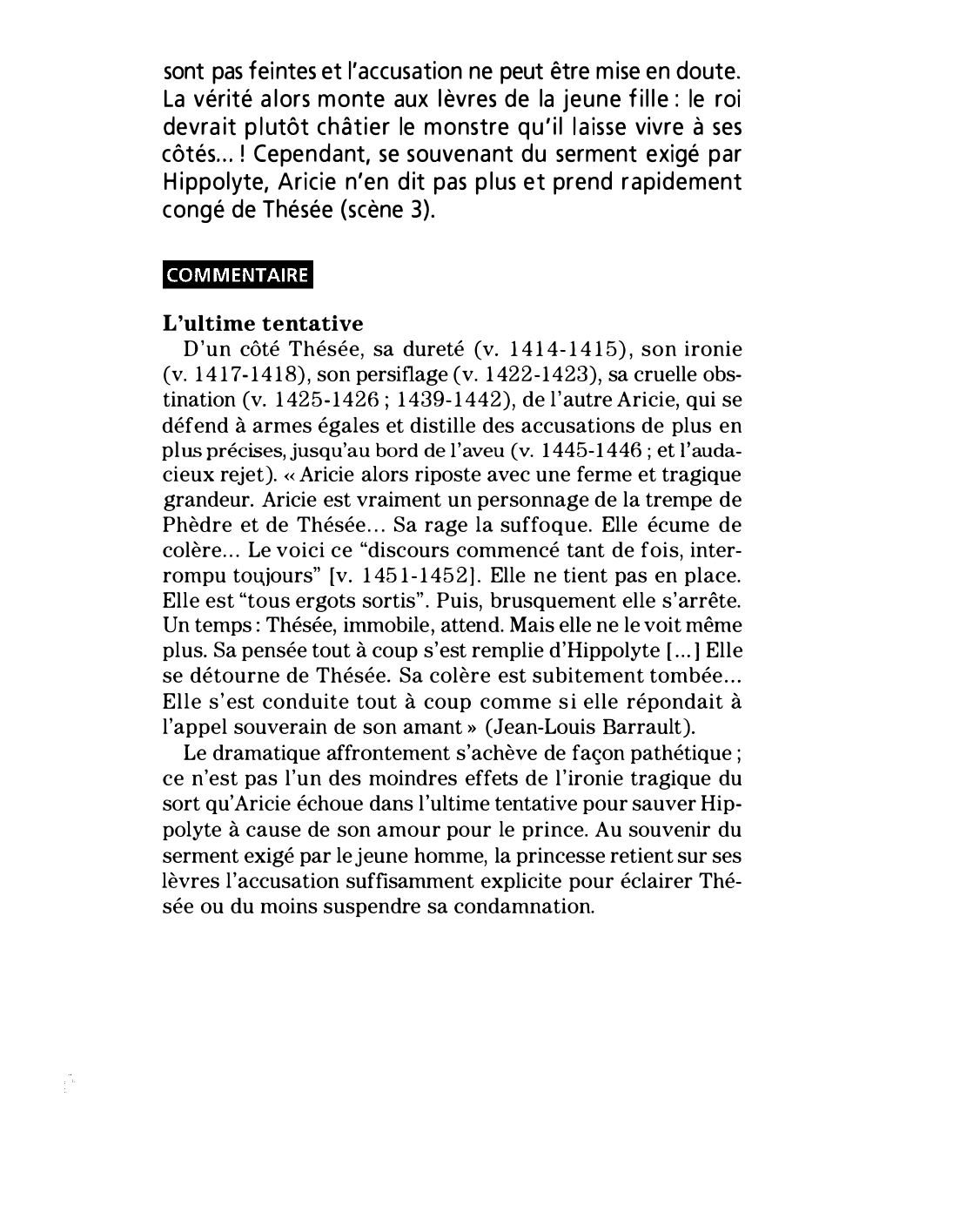Prévisualisation du document Acte V, scène 2 et 3 de Phèdre de Jean Racine (résumé et commentaire)