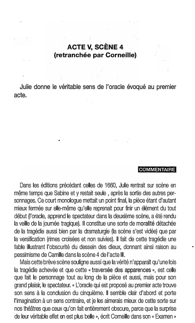 Prévisualisation du document ACTE V, SCÈNE 4 (retranchée par Corneille): HORACE de Corneille