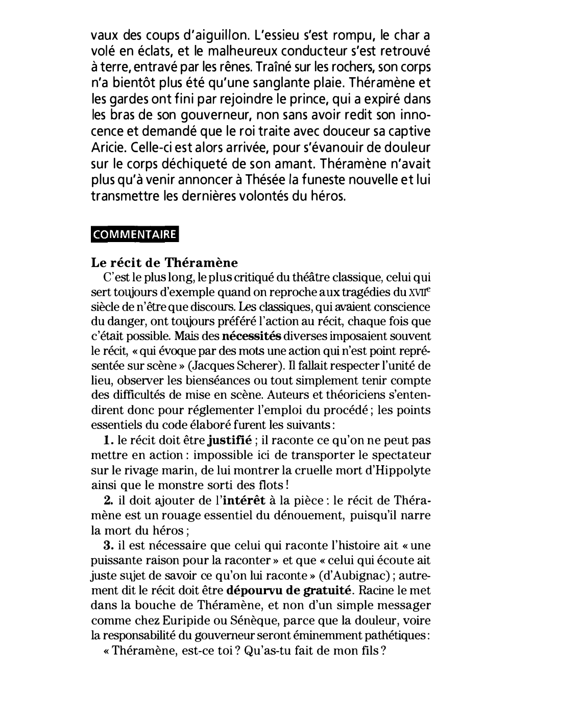 Prévisualisation du document Acte V, scène 6 de Phèdre de Jean Racine (résumé et commentaire)