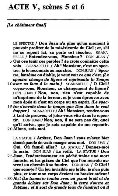 Prévisualisation du document ACTE V, scènes 5 et 6: Commentaire - Dom Juan de Molière
