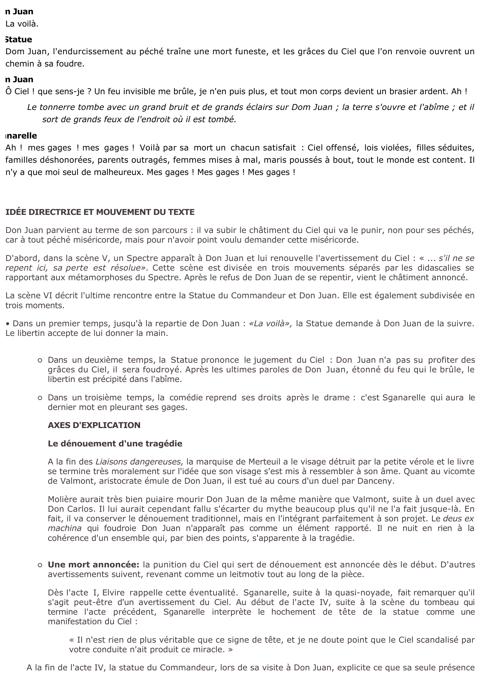 Prévisualisation du document Acte V, scènes 5 et 6 - DOM JUAN de Molière (fin): Le châtiment de Don Juan