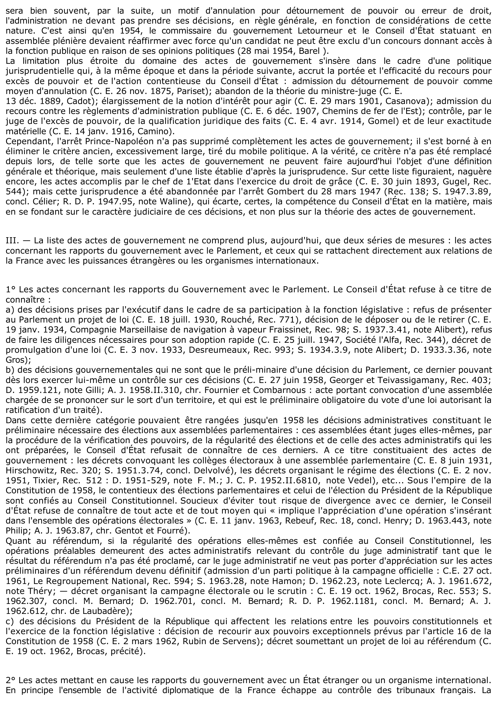 Prévisualisation du document ACTES DE GOUVERNEMENT - C. E. 19 févr. 1875, PRINCE NAPOLÉON - Rec. 155, concl. David - (D. 1875.3.18, concl. David) - Commentaire d'arrêt.