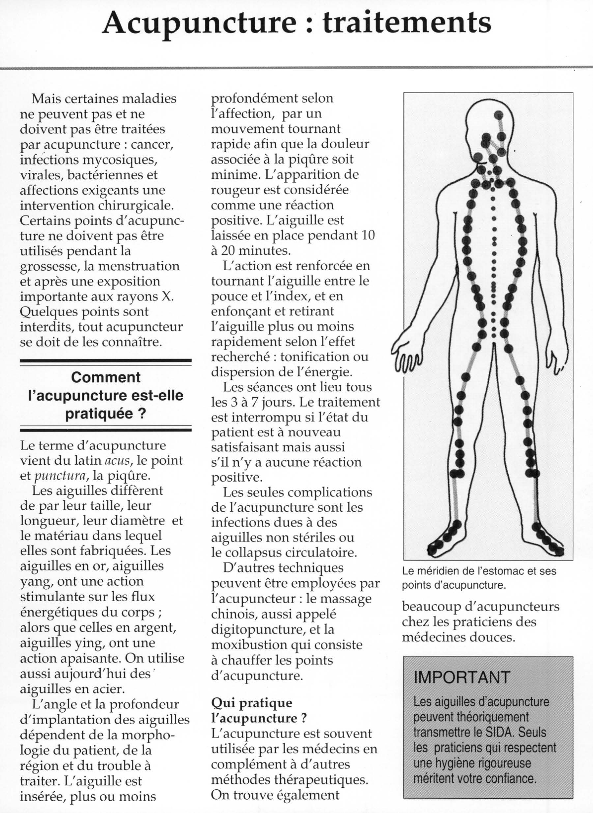 Prévisualisation du document Acupuncture : traitements.