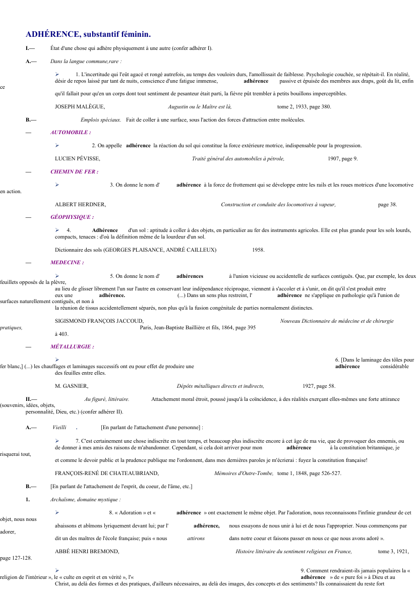 Prévisualisation du document 
	ADHÉRENCE, substantif féminin.