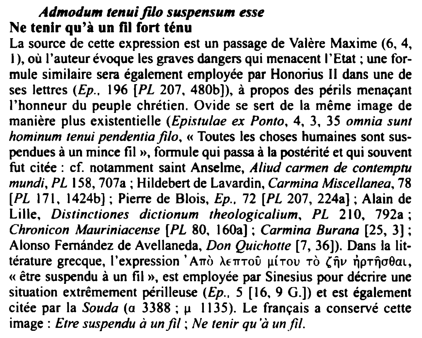 Prévisualisation du document Admodum tenui filo suspensum esse