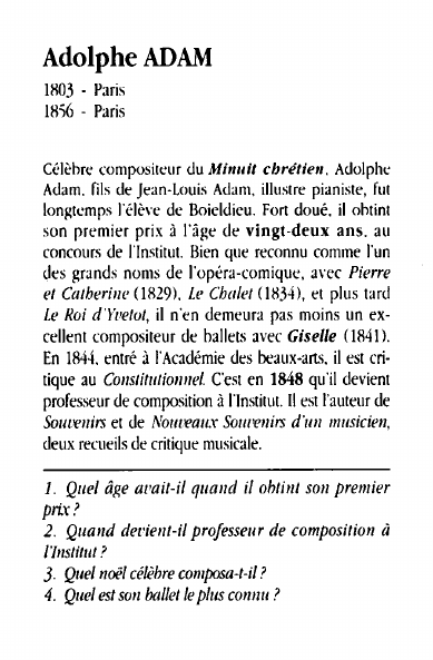 Prévisualisation du document Adolphe ADAM1803 o Paris18)6 - ParisCélèhre compositeur du Mi1111it c1Jrétie11.