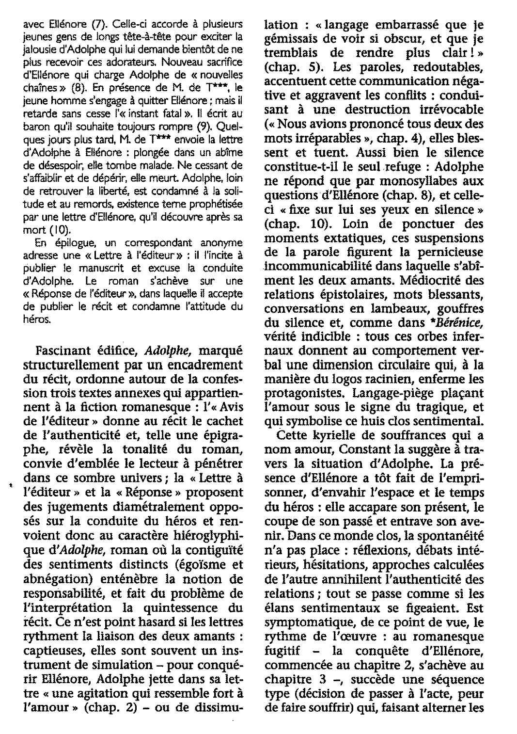 Prévisualisation du document ADOLPHE de Benjamin Constant de Rebecque (fiche de lecture)