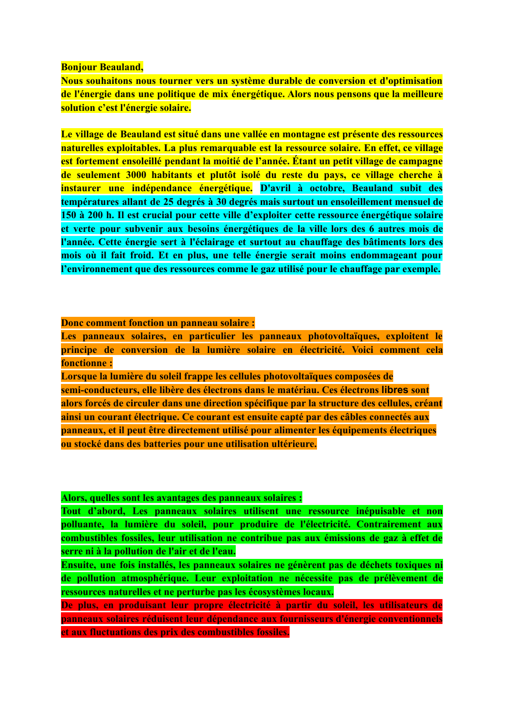 Prévisualisation du document Advantage des Panneaux solaires