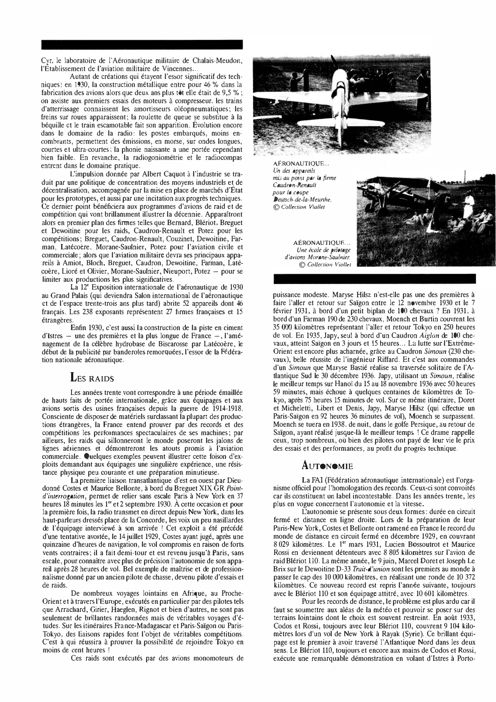Prévisualisation du document AÉRONAUTIQUE  Equipages de 1930 à 1939 : Histoire
