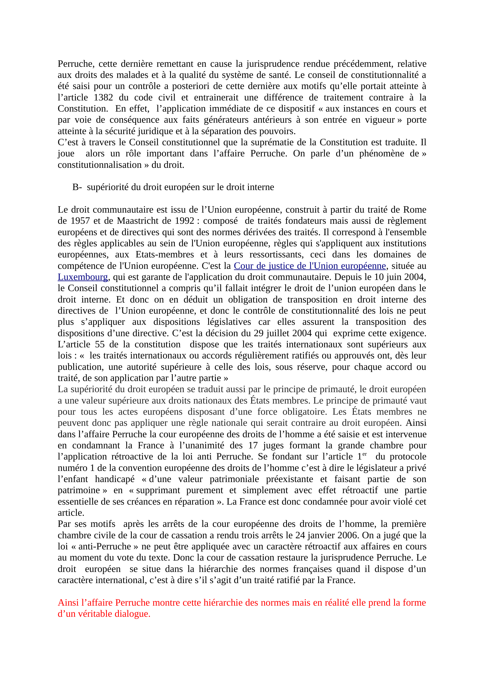 Prévisualisation du document Affaire Perruche Dissertation