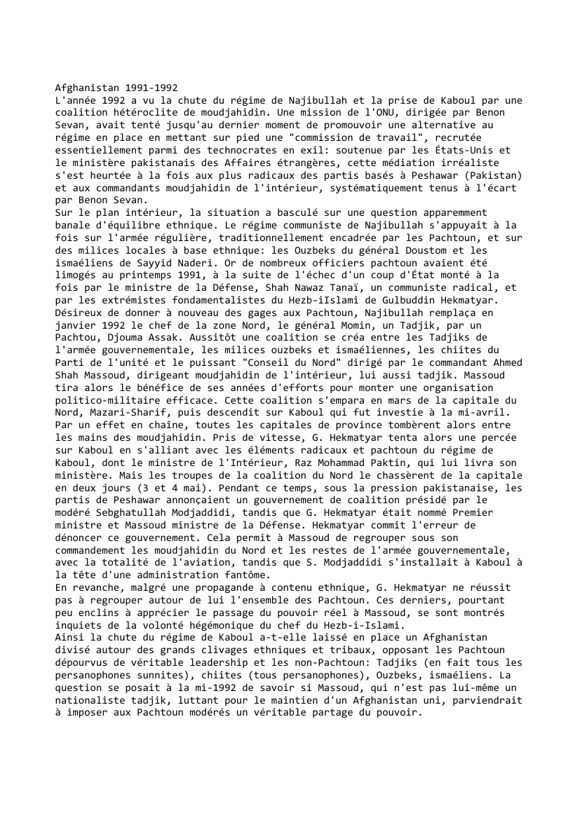 Prévisualisation du document Afghanistan (1991 - 1992)