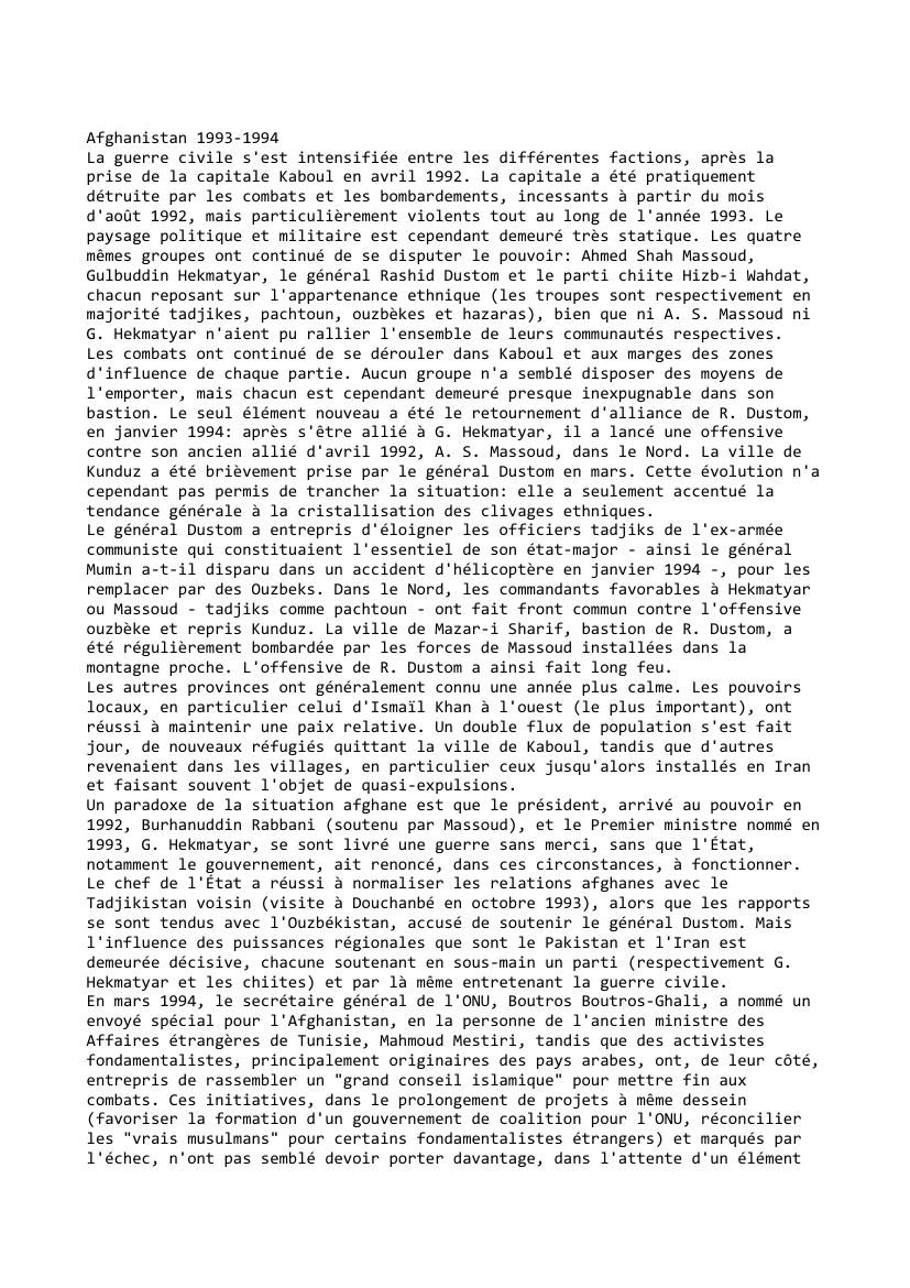 Prévisualisation du document Afghanistan (1993 - 1994)