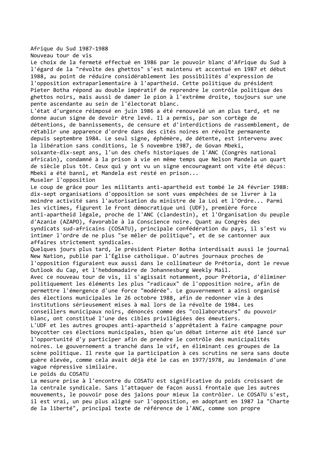 Prévisualisation du document Afrique du Sud 1987-1988