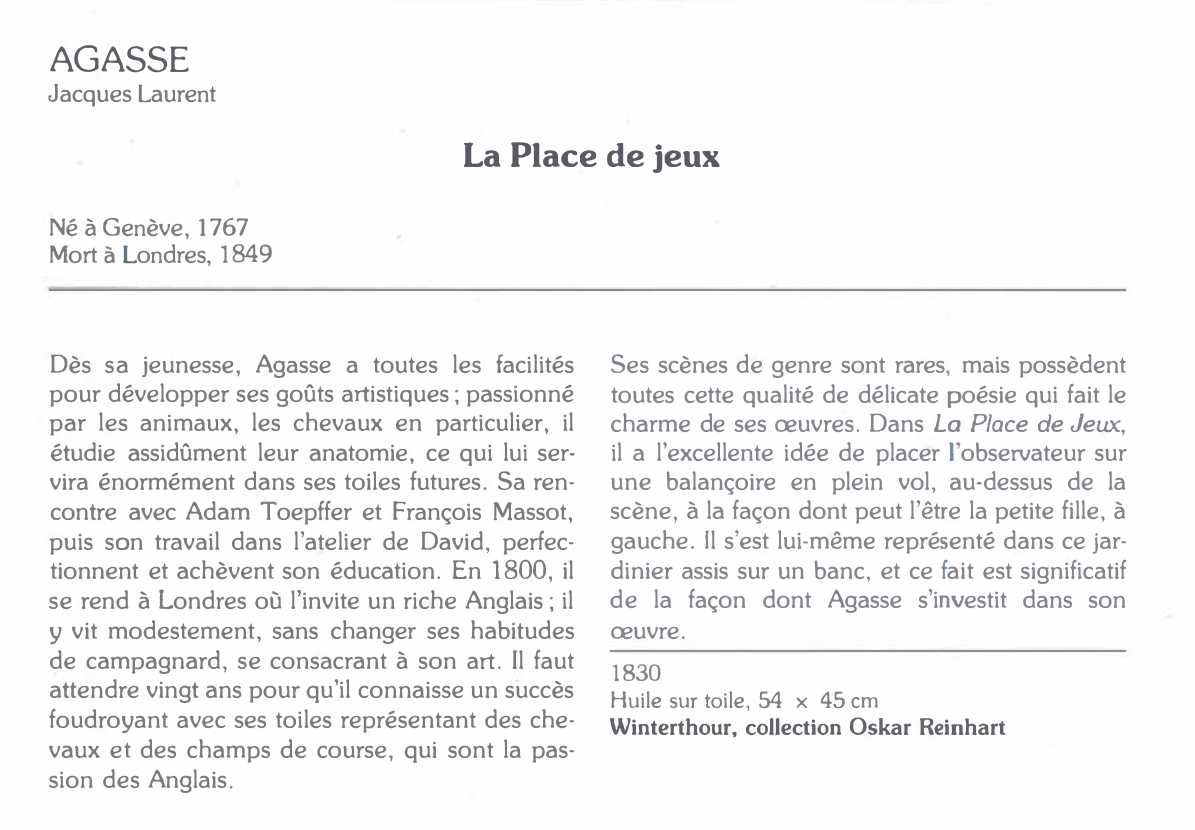 Prévisualisation du document AGASSE Jacques Laurent : La Place de jeux