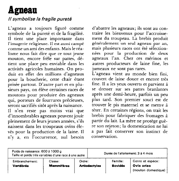Prévisualisation du document Agneau:Il symbolise la fragile pureté.