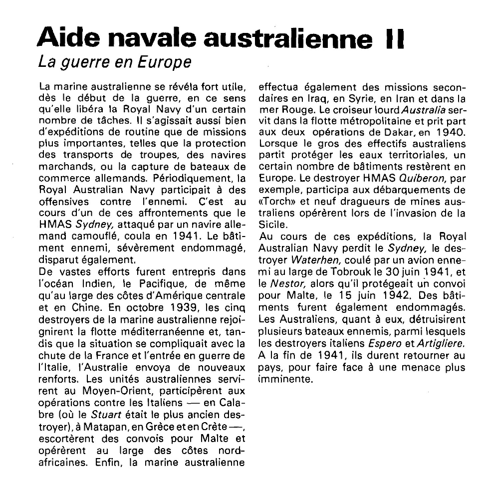 Prévisualisation du document Aide navale australienne :
Problèmes de défense et stratégie.