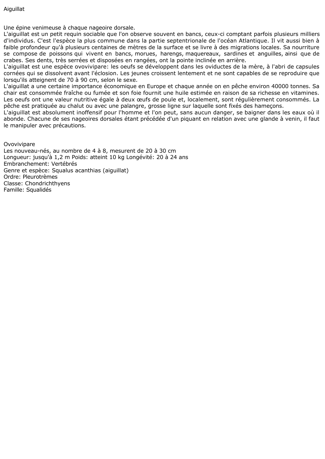 Prévisualisation du document Aiguillat