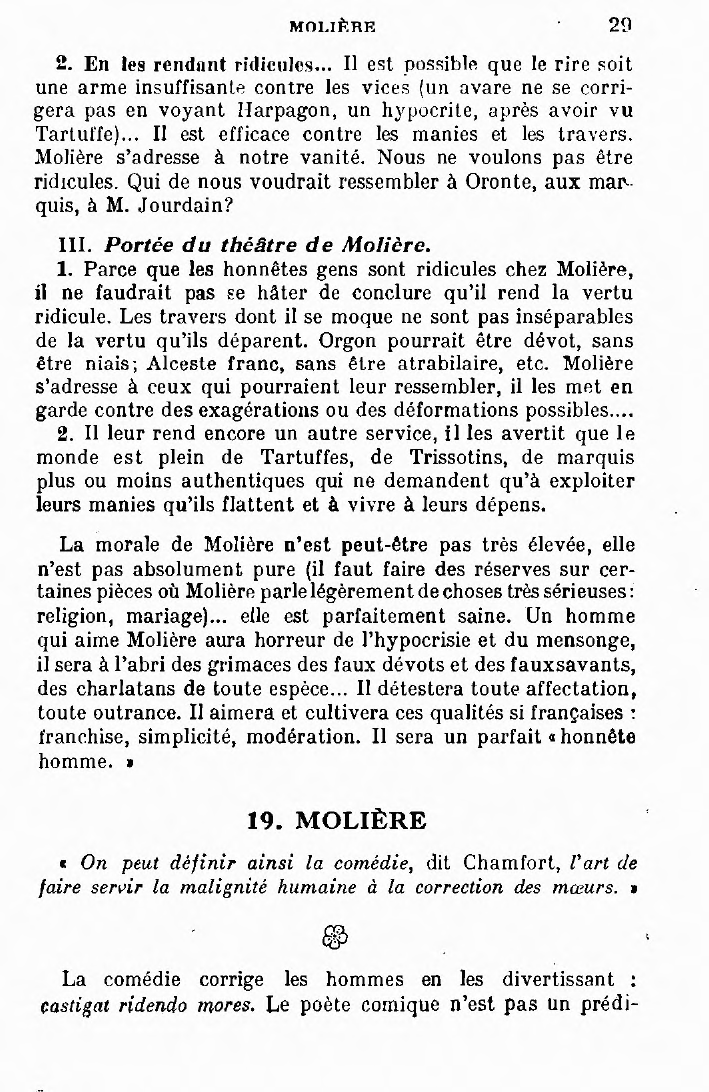 Prévisualisation du document « Aimer Molière, c'est, savez-vous, avoir une garantie en soi contre bien des défauts, des travers, des vices d’esprit. »  Sainte-Beuve.