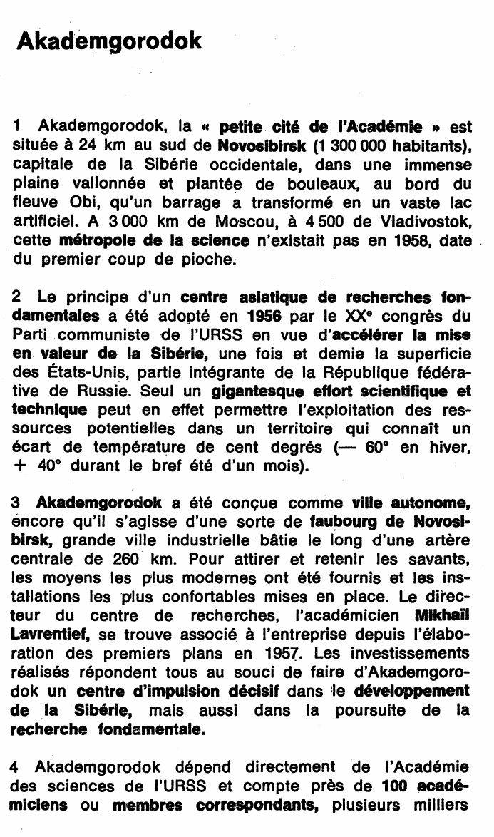 Prévisualisation du document Akademgorodok