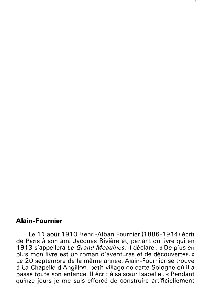 Prévisualisation du document ALAIN-FOURNIER, Henri Alban Fournier, dit