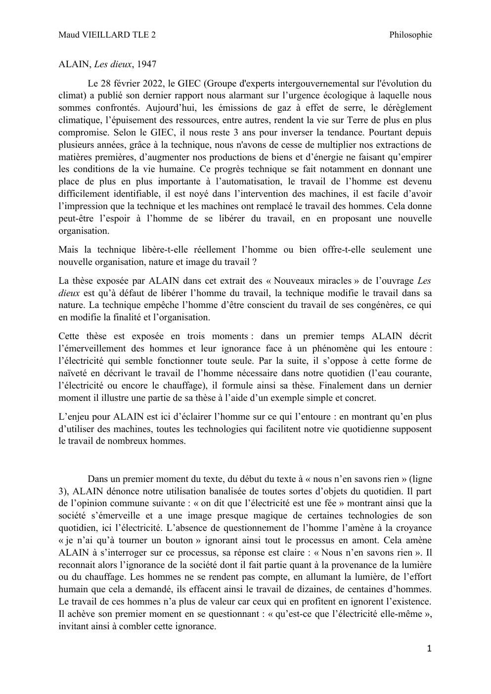 Prévisualisation du document Alain - Les dieux (commentaire de texte)