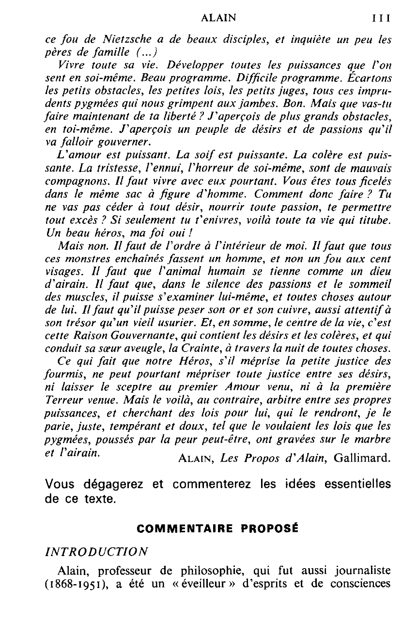Prévisualisation du document ALAIN, Les Propos d'Alain: « Sur-Homme »