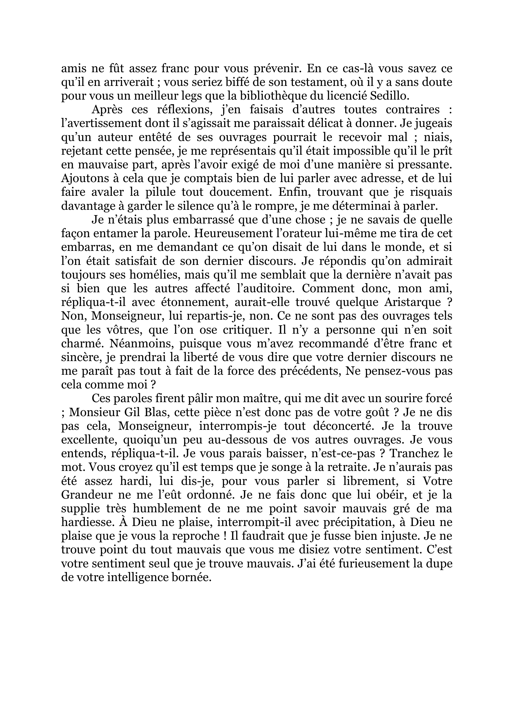 Prévisualisation du document Alain-René Lesage - Histoire de Gil Blas de Santillane  « Voilà un sermon qui sent l'apoplexie »   Chapitre IV